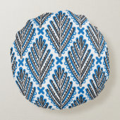 スカンジナビアフォークアート:フローラレトロデザイン ラウンドクッション (裏面)