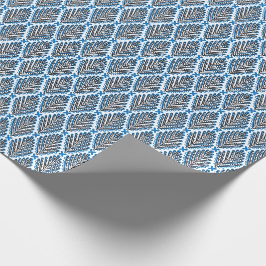 スカンジナビアフォークアート:フローラレトロデザイン ラッピングペーパー (角)