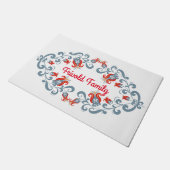 スカンジナビアフォークアート「ベルコメン」マパーソナライズされたット ドアマット (アングル)