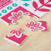 スカンジナビアフォークアート：ヴィンテージシームレス ジグソーパズル (側面)