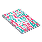 スカンジナビアフォークアート:ヴィンテージシームレス ノートブック (右側)