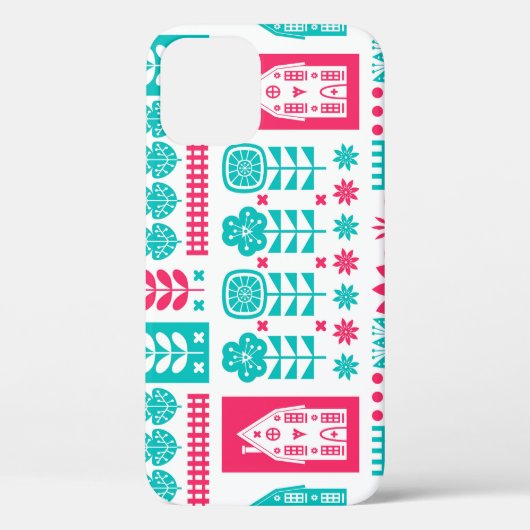 スカンジナビアフォークアート：ヴィンテージシームレス Case-Mate iPhoneケース (裏面)