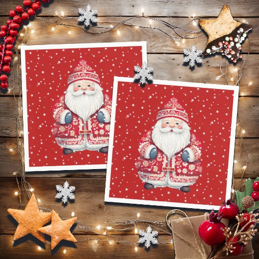 スカンジナビアフォークサンタクロース スタンダードカクテルナプキン