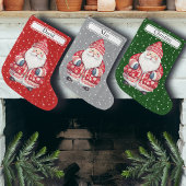スカンジナビアフォークサンタクロース – 名前 ラージクリスマスストッキング