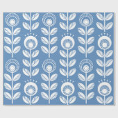 スカンジナビアフォークスタイルの花 – シームレスフローラ  ラッピングペーパー (フラット)