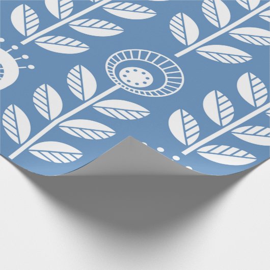 スカンジナビアフォークスタイルの花 – シームレスフローラ ラッピングペーパー (角)