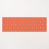 スカンジナビアフォークスタイルシンプルフラワーインオレンジ ヨガマット (正面(横))