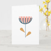 スカンジナビアフォークスタイルシンプルフラワー赤面ネイビー カード (黄色い花)