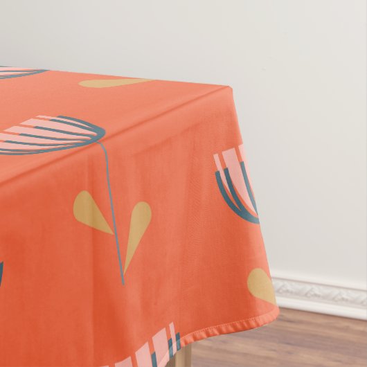 スカンジナビアフォークスタイルフシンプルラワーインオレンジ テーブルクロス (インサイチュ)