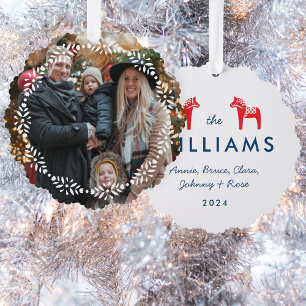 スカンジナビアフォークダラホースクリスマス オーナメントカード