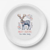 スカンジナビアフォークトナカイのクリスマス用品 ペーパープレート (正面)