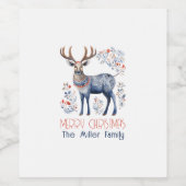 スカンジナビアフォークトナカイパーソナライズされた文字 ワインラベル (シングルラベル)