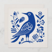 スカンジナビアフォークバードアートカード サンキューカード (正面/裏面)