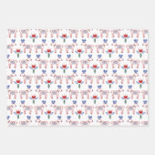 スカンジナビアフォーク手描きクリスマスパターン ラッピングペーパーシート (正面)