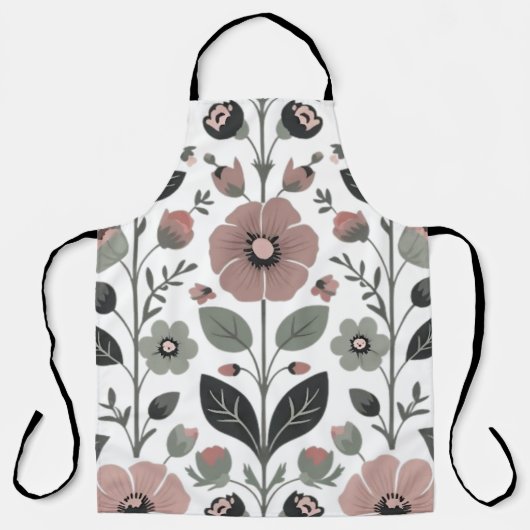 スカンジナビアフォーク花模様 – 様式化プリムローズ エプロン (正面)