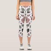 スカンジナビアフォーク花模様 – 様式化プリムローズ カプリレギンス (正面)