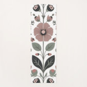 スカンジナビアフォーク花模様 – 様式化プリムローズ ヨガマット (正面)