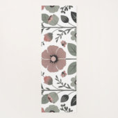 スカンジナビアフォーク花模様 – 様式化プリムローズ ヨガマット (裏面)