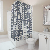 スカンジナビアフォーク芸術のシームレスなヴィンテージパターン シャワーカーテン (インサイチュ)