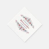 スカンジナビアフォーク芸術 |パーソナライズされた結婚s スタンダードカクテルナプキン (角)