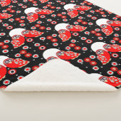 スカンジナビアフクロウフォークアートフリースブランケット シェルパブランケット (3/4)