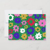 スカンジナビアフラワーグリーンカスタムブライダルシャワー サンキューカード (裏面)