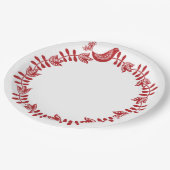 スカンジナビアフローラクリスマスリース紙プレート ペーパープレート (アングル)