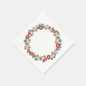 スカンジナビアフローラクリスマスリース スタンダードカクテルナプキン (角)