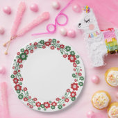 スカンジナビアフローラクリスマスリース ペーパープレート (パーティー)