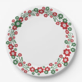 スカンジナビアフローラクリスマスリース ペーパープレート (正面)