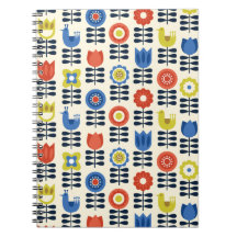 スカンジナビアフローラスパイラルノートブックジャーナル