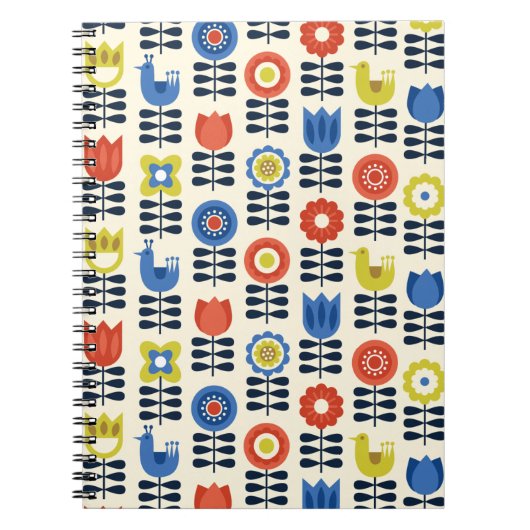 スカンジナビアフローラスパイラルノートブックジャーナル ノートブック (正面)