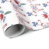 スカンジナビアフローラトナカイ模様クリスマス ラッピングペーパー (ロールコーナー)