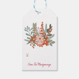 スカンジナビアフローラファミリーネームホリデー ギフトタグ