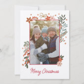 スカンジナビアフローラフォトホリデーカード 招待状 (正面)