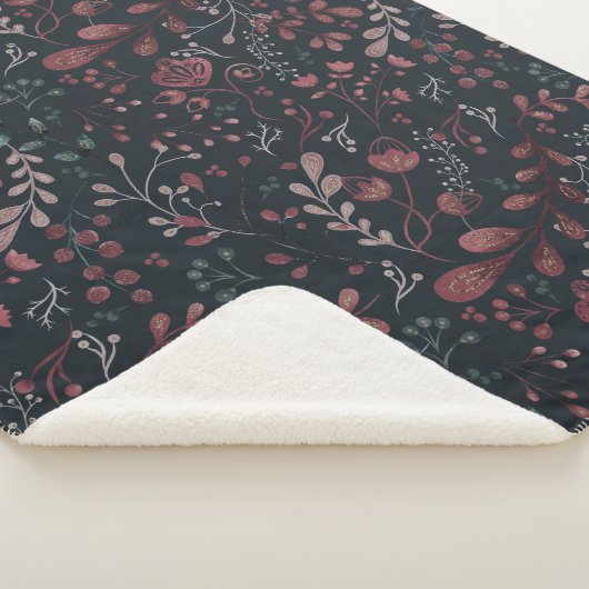 スカンジナビアフローラフォークアートシームレスなパターン彼女 シェルパブランケット (3/4)