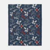 スカンジナビアフローラフォークアートシームレスパターンファイル フリースブランケット (正面)