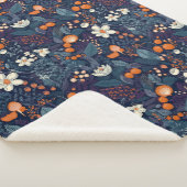 スカンジナビアフローラプリント シェルパブランケット (3/4)