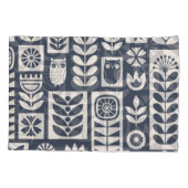 スカンジナビアフローラ：ホワイト、ブルー、ミニマリスト。 枕カバー (裏面)