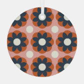 スカンジナビアフローラ:ヴィンテージシームレスデザイン ガラスオーナメント (裏面)