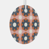 スカンジナビアフローラ:ヴィンテージシームレスデザイン ガラスオーナメント (正面右)