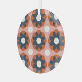 スカンジナビアフローラ:ヴィンテージシームレスデザイン ガラスオーナメント (正面左)