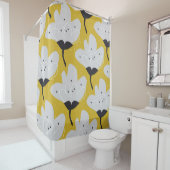 スカンジナビアフローラ：手書きヴィンテージデザイン シャワーカーテン (インサイチュ)