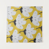 スカンジナビアフローラ:手書きヴィンテージデザイン タペストリー (正面(横))