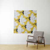 スカンジナビアフローラ:手書きヴィンテージデザイン タペストリー (インサイチュ(横))