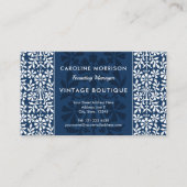 スカンジナビアブルーアンドホワイトフローラエレガンス 名刺 (正面)