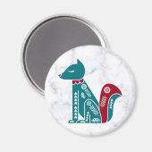 スカンジナビアブルーレッドホリデーリスオンマーブル マグネット (正面/裏面)