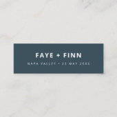 スカンジナビアブルー結婚式の引き出物ミニブックマークカード スキニー名刺 (正面)