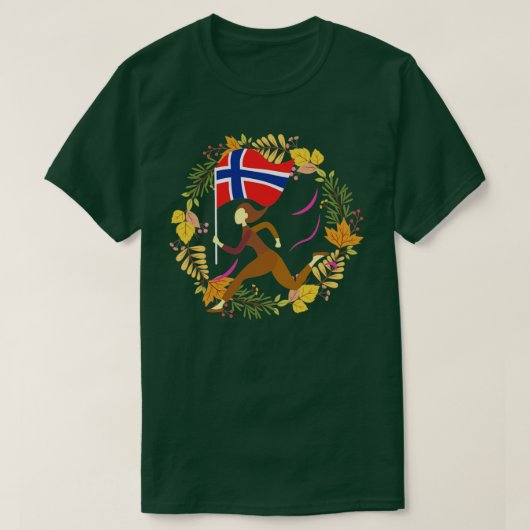 スカンジナビアプライドノルウェー国旗 Tシャツ (デザイン正面)