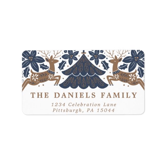 スカンジナビアホリデートナディアポインセティアツリーズ ラベル (正面)